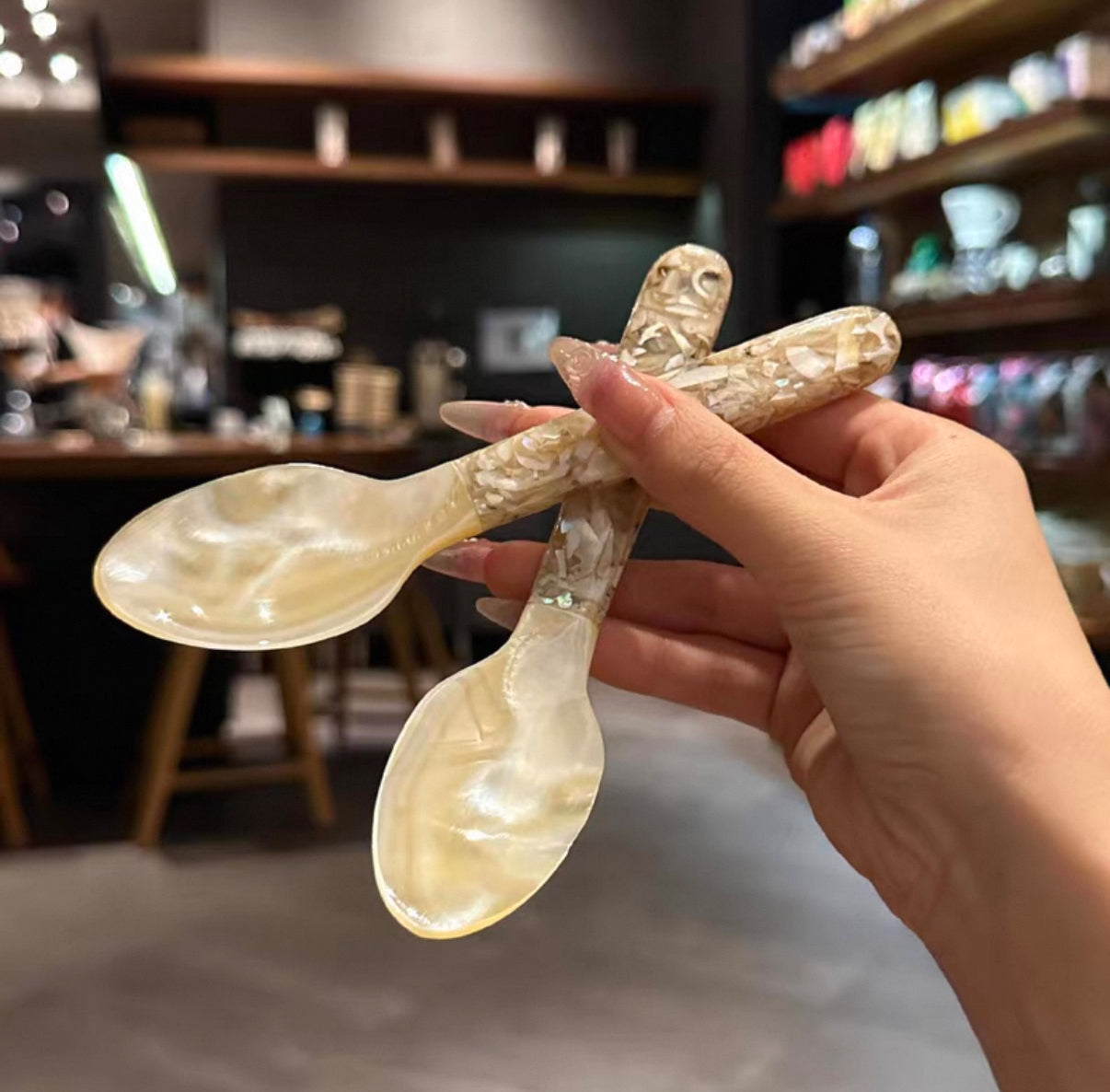 【Purchase Limited】Floral shell spoon（20 total）-tiktok live