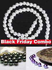【Black Friday Combo】1 Black Tahitian+1 Full string White  edison necklace（12mm）+3 random edison clams —tiktok live