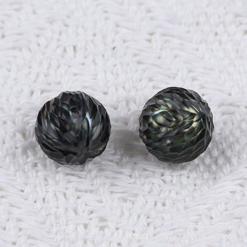 【Carved Tahitian Lover】 Black Tahitian Drangon Scales (Self-Pick Carved Black Tahitian Sea-Water Pearl ) -TikTok Live